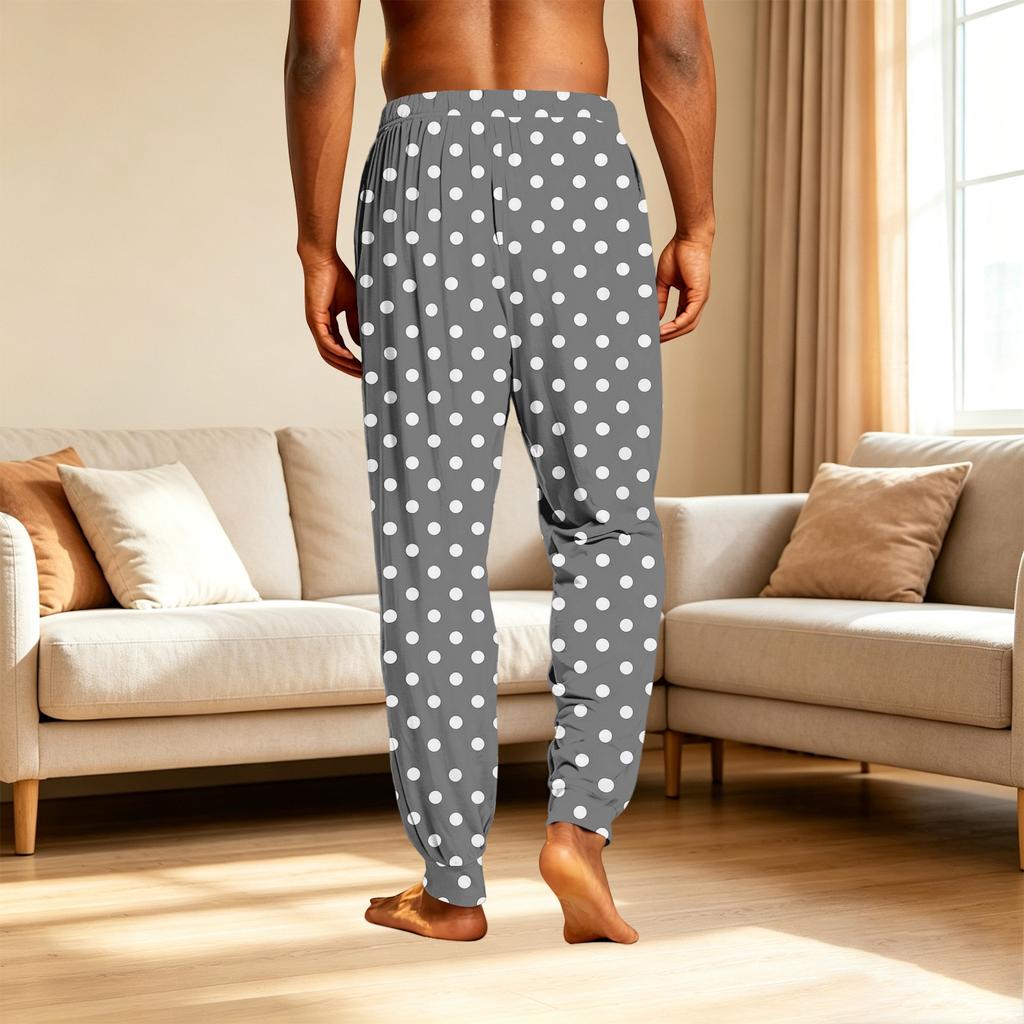 Men's Pajama Pants with Pockets - Casual Pants for Home Sleepwear