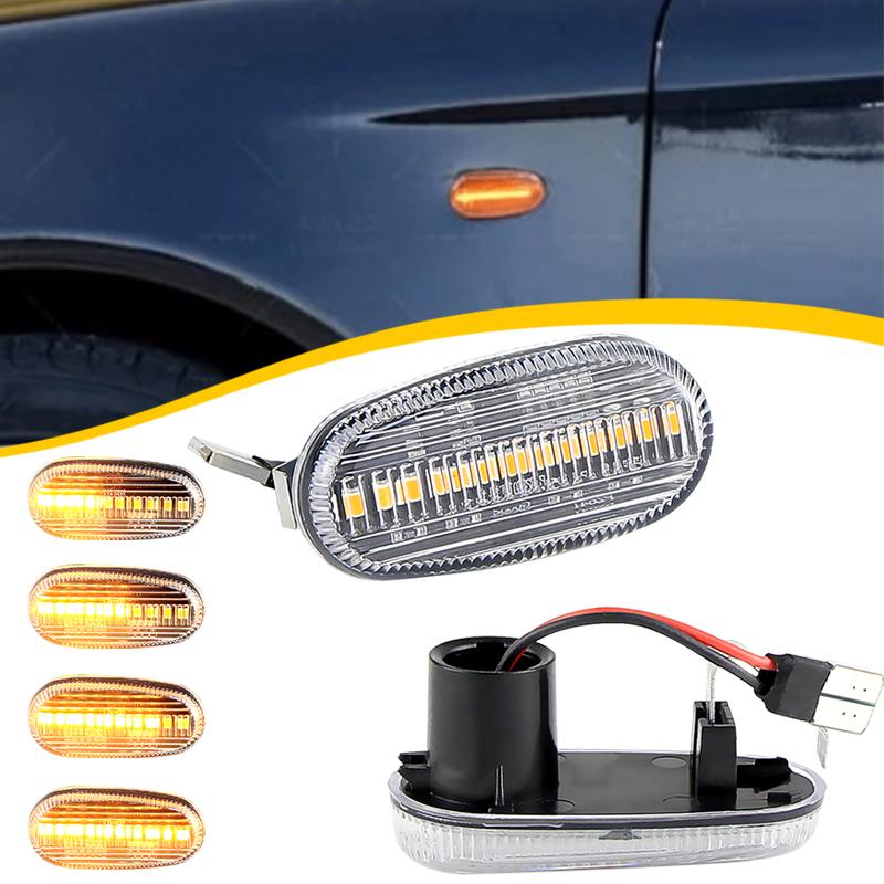 2PCS Dynamic Clear/Smoked LED Side Marker Light For Fiat Alfa Romeo 147 GT 937 MiTo 955 Arrow Turn Signal Blinker Indicator Lamp