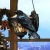 Raven On Lantern Acrylic Suncatcher Faux Stained Glass Window Wall Hanging Ornament Gothic Crow On Lamp Halloween Decor for Dark Academia Home Decor