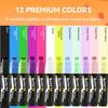 Arrtx 12 Colors Jumbo Poster 10mm Jumbo Felt Tip Acrylic Paint Markers and Paint Pens for Rock Outdoor DIY Crafts Markers, Oil-Based Painting,