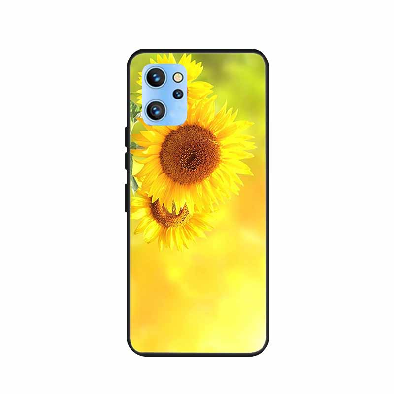Etui do telefonu Umidigi A13 Pro 2022 Kwiaty Czarny Silikonowy Tylny Pokrowiec Miękki Pokrowiec TPU Do Umidigi A13S Etui A 13 S Coque Funda Torba