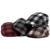 Autumn and Winter Woolen Beret Men's British Retro Newsboy Hat Casual Plaid Women's Forward Hat