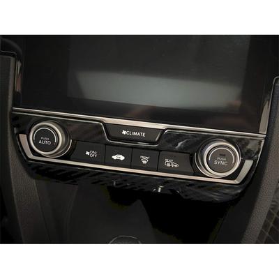 Nouveau Cache de Garniture de Commutateur de Climatisation de Console Centrale Aspect Fibre de Carbone Pour Honda Civic 2016-2021