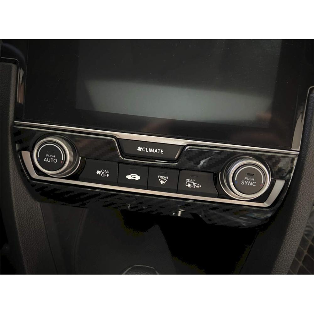 

New Carbon Fiber Look Center Console A/C Switch Cover Trim For Honda Civic 2016-2021