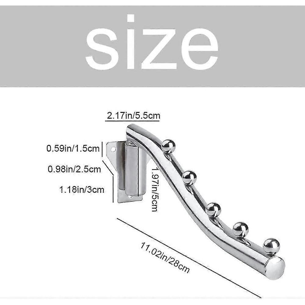 Wall Mount Clothes Hanger Metal Heavy Duty Drying Coat Hook Rotable Clothing Hanging Storage Hook Holder - DD