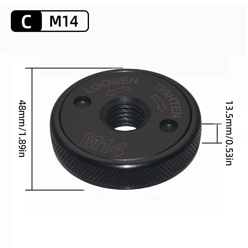 

Самоблокирующаяся прижимная пластина для угловой шлифовальной машины M10 M14 Резьба 5/8-11 Пластина для угловой шлифовальной машины Быстросъемная фланцевая гайка Инструмент с электроприводом