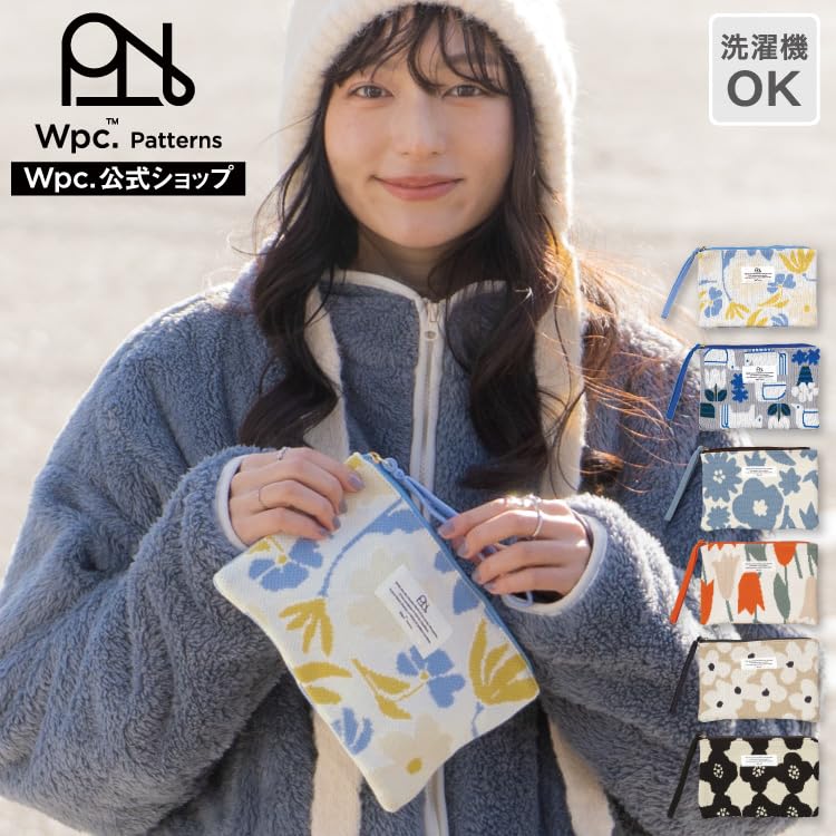 Patterns Vogelwenne Knit Flat Machine Wpc. Pouch, Gray, Washable, Multi-Purpose, Travel, Cute, Stylish, Women's, W145-575-204