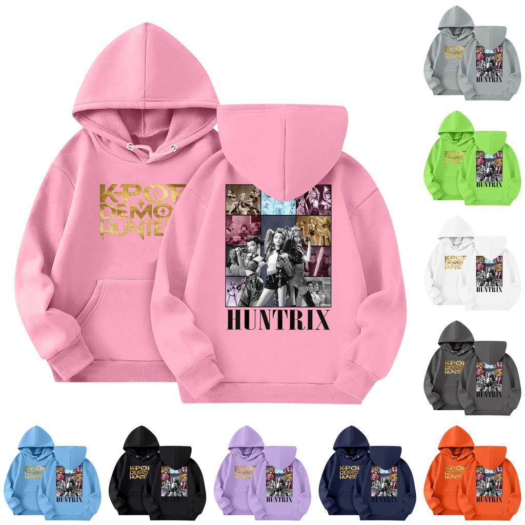 Child Fashion Lightweight Long Sleeve Pullover With Pockets  Print Hoodie