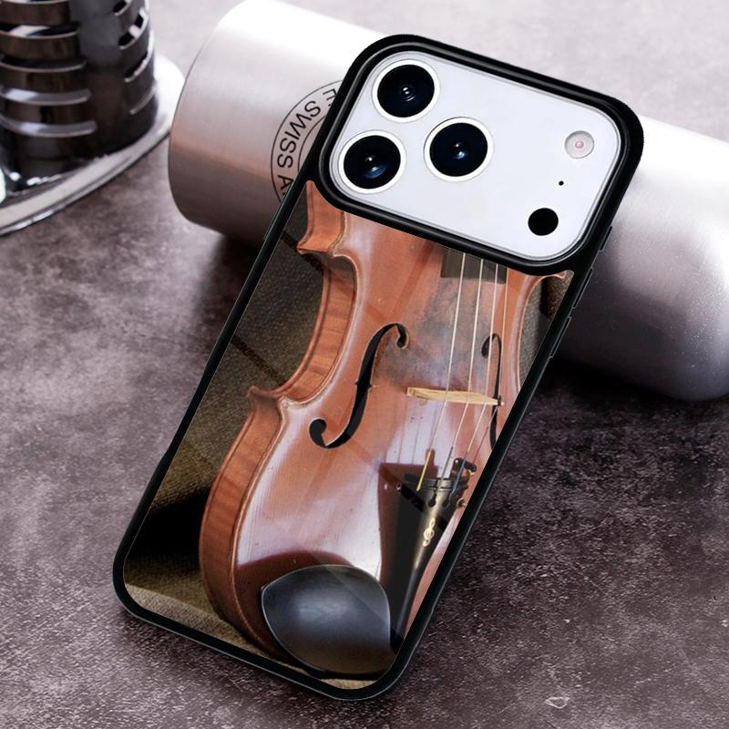 

Elegant Wooden Violins Bow Sheet Music Phone Case For iPhone 17 16 15 14 13 12 11 Pro Max Plus 17Air Soft Silicone Cover iPhone 11 Pro Max