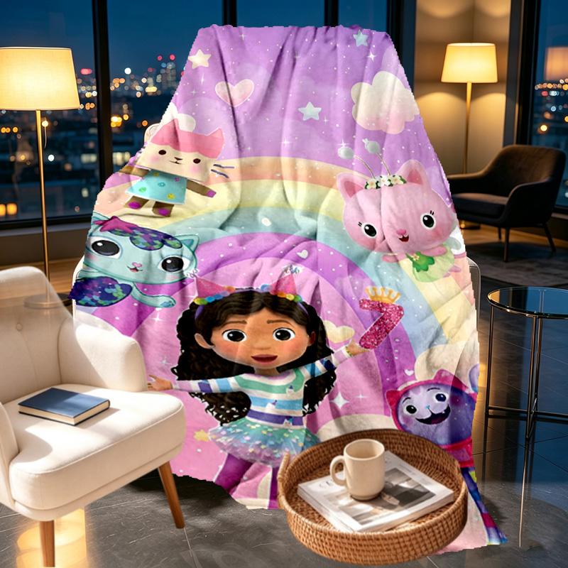 Gabby's Dollhouse Print Blanket - Soft & Comfortable, for Bedroom, Travel, Sofa, Home Decoration - Birthday Christmas Gift for Friend