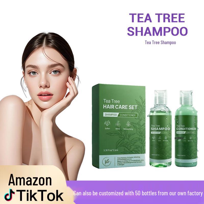 Tea Tree Shampoo Set: Refreshing Oil Control & Anti-Dandruff, Two-Piece Daily Care