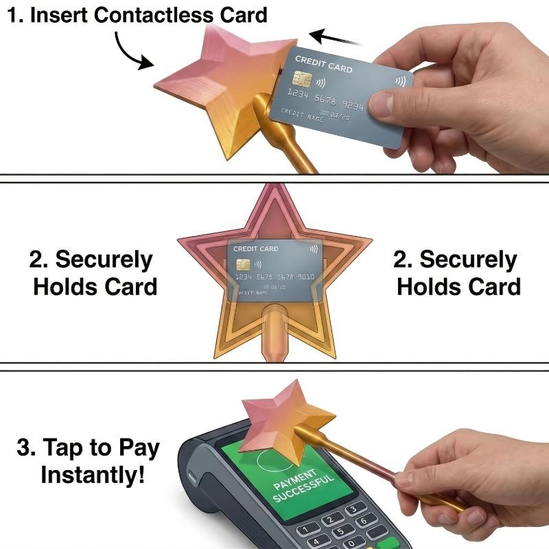 Star Shaped Tap To Pay Magic Wand NFC Card Holder Non Contact Payment Wand