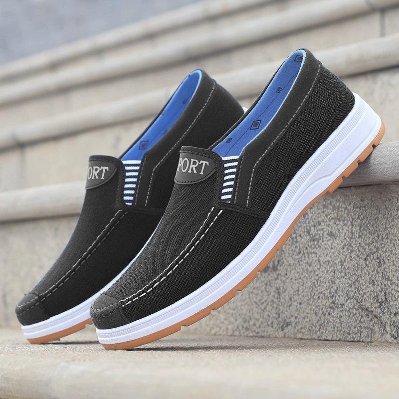 

Men s Shoes Casual Sneakers Summer Lightweight Canvas Breathable Anti Slip Flat Shoes Lightweight Shoes for Men 39 чорний