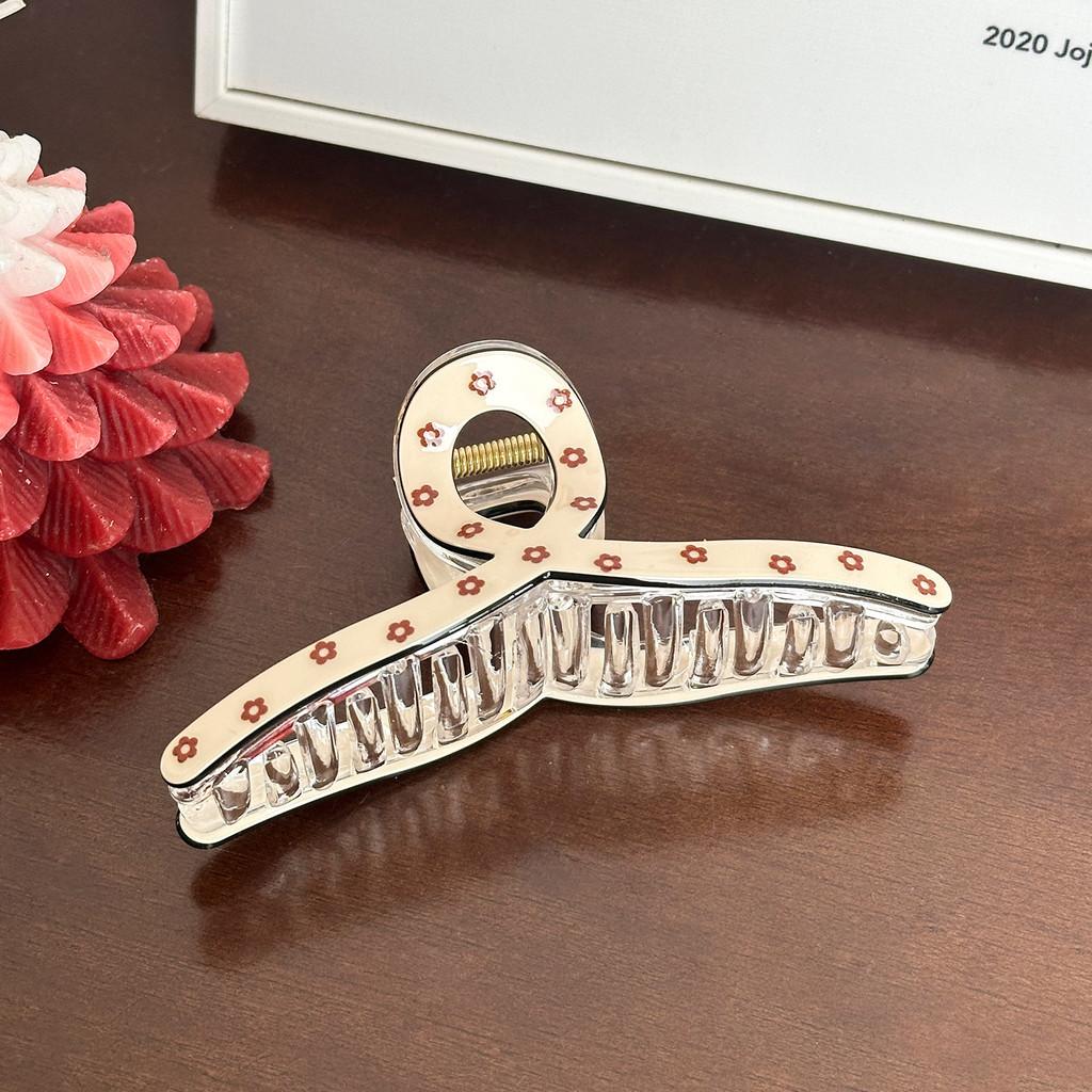 Trendy Hair Large Claw Clips Featuring Floral And Strawberry Prints For Women
