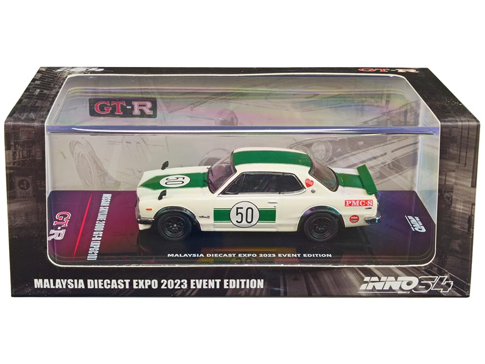 Inno Models Scale Nissan Skyline 2000 Malaysia Diecast Expo 2023 Event Exclusive Finished 1/64 GT-R (KPGC10) White, Model,