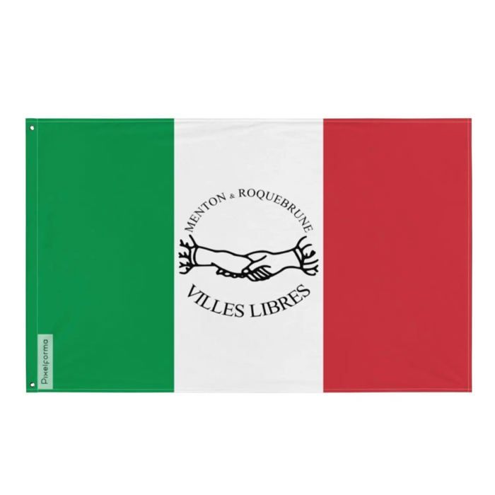 Drapeau - Villes Libres - Menton et Roquebrune - 120 x 180 cm - Polyester - Impression recto/verso