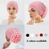 Elegant Headscarf Hat Lace Edge Women's Hijabs Flower Design Pullover Hat  Women Headwear