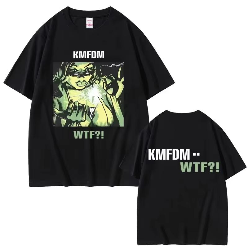 Rock Band Kmfdm Tour 97 Graphic Print Tshirt Summer Unisex Unisex Vintage Gothic Punk Streetwear Male Casual Pure Cotton