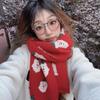 Cute Christmas Tree Jacquard Christmas Women Scarf Santa Claus Keep Warm Knitted Scarf Winter Knitted Scarves Couple Gift