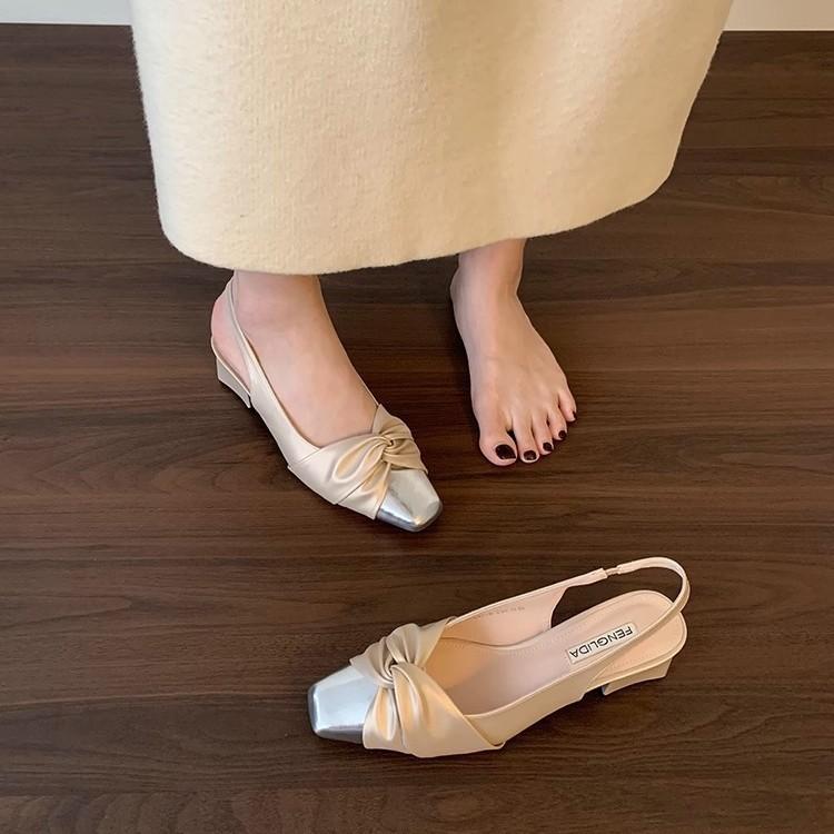Baotou sandals evening single shoes women's small fragrant French new 2025 spring and summer gentle temperament outer wear with skirt