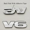3D Metal Car Styling V6 Engine Logo Front Grille Badge Rear Trunk Emblem Side Fender Sticker Car Body Auto Exterior Accessories