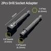 Double Head Square Tap Die Socket Adapter Set Taps Reamer Extractor 1/4" 3/8" Socket Driver Thread Repair Electric Drill Tools