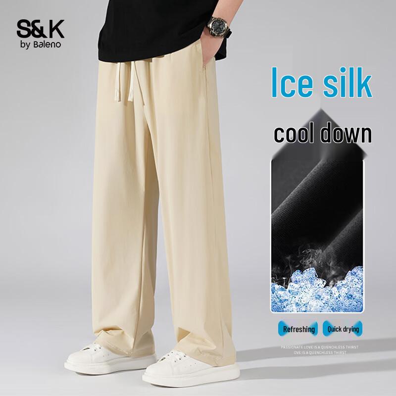 Baleno S&K Men's Summer Ice Silk Casual Pants