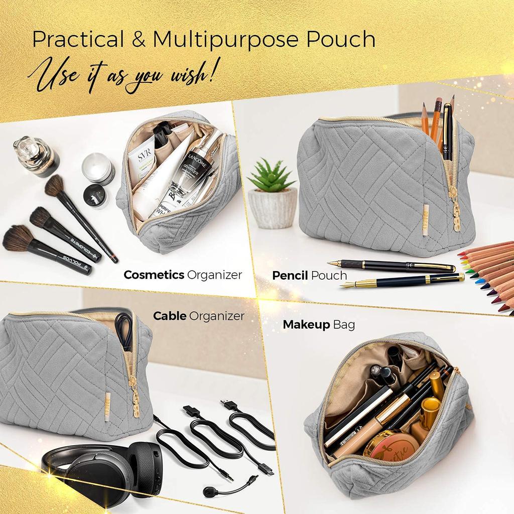 Small Makeup Travel Cosmetic Pouch for Women and Zippered Toiletry Organizer for Cute Mini Case for Accessories and Brushes [BOACAY] Bag, Kids, Purse,