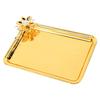 Table Serving Tray European Style Light Luxury Decorative Rectangular Food Service Tray with Floral