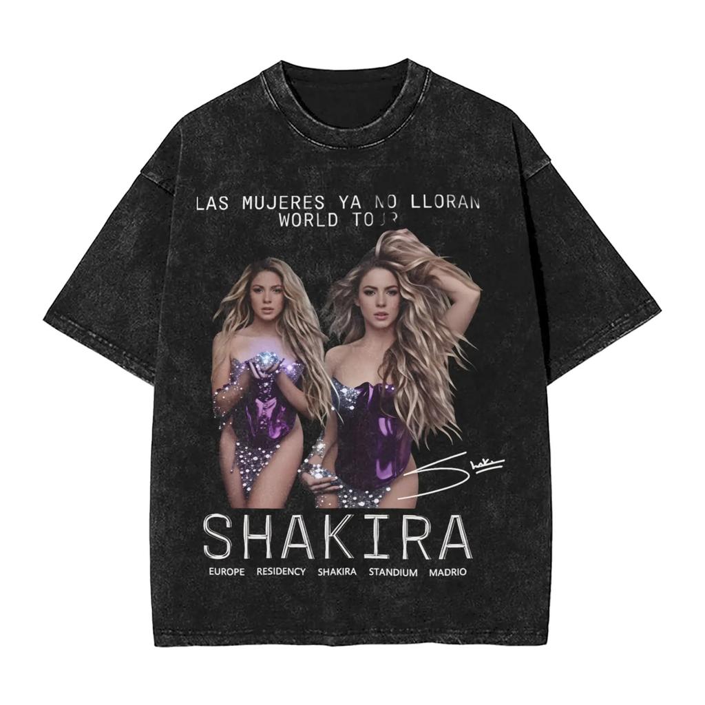 Hot Sale Shakira Las Mujeres Ya No Lloran World Tour 2026 Poster Print T-Shirt Men Women O-neck Cotton Streetwear Hip Hop Fashion Top Summer New Tee
