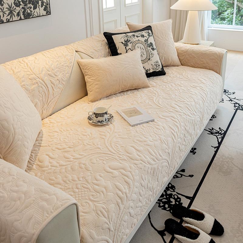 Nordic Crystal Velvet Sofa Cushion Four Seasons Universal New Sofa Cushion Cream Feeling Non-Slip Sofa Cover Cover Towel