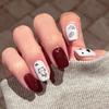 Kitten & Fish Nail Patches: Red & White Polka Dot Star Design, Full Size Wearable Nail Art Stickers