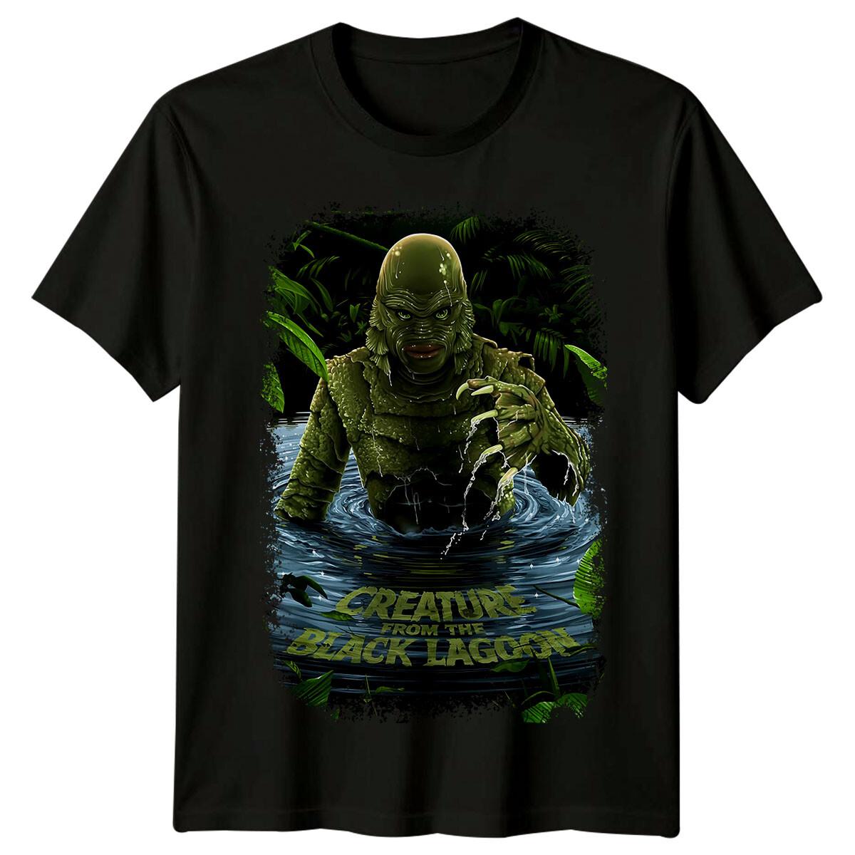 

Creature from the Black Lagoon (1954) Movie Poster Inspired 100% Cotton T-shirt Mens Tees Top 50s Tee 4XL