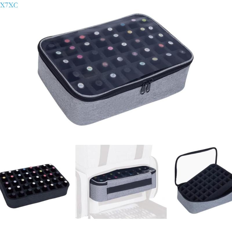 X7XC Dustproof Cosmetic Storage Solution Ergonomic Handle Design Fits 35 polished Bottles