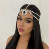 Hot Sale Black Water Drop Pendant Head Chain Lady Temperament Fashion Shiny Double Layer Crystal Forehead Lace