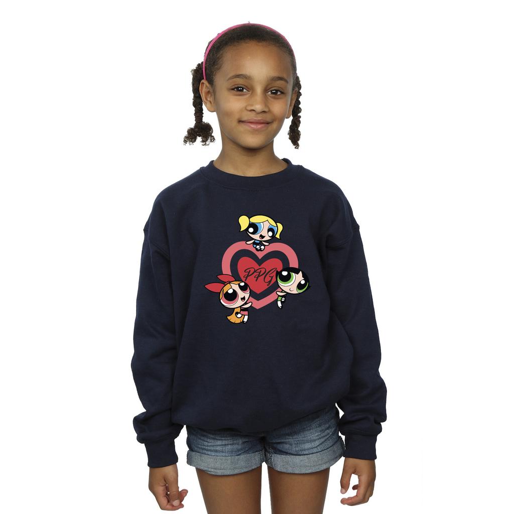 The Powerpuff Girls Girls Double Heart Sweatshirt
