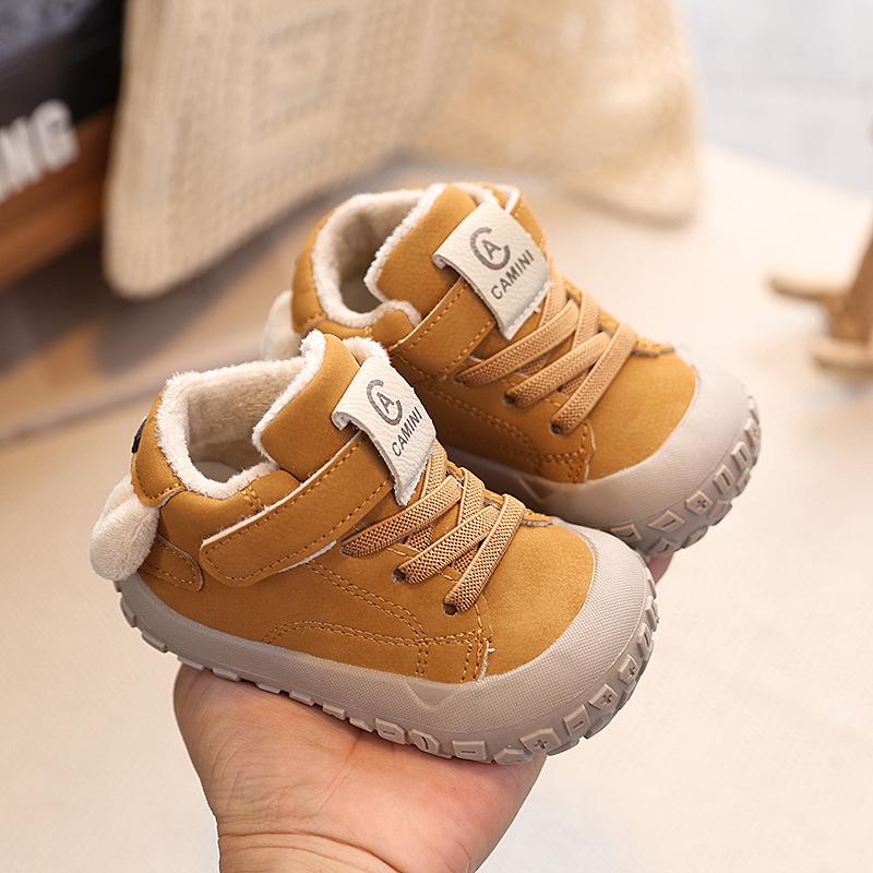 

Зимняя детская обувь для ходьбы с флисовой подкладкой, мягкой подошвой, в повседневном стиле, с хлопковой набивкой, нескользящая, универсальная, двухслойная хлопковая обувь для мальчиков и девочек 26 коричневый