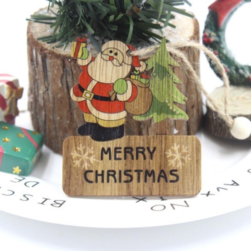 3 Stück/Set DIY Holzanhänger Ornamente Weihnachten Holzhandwerk Weihnachtsbaumschmuck
