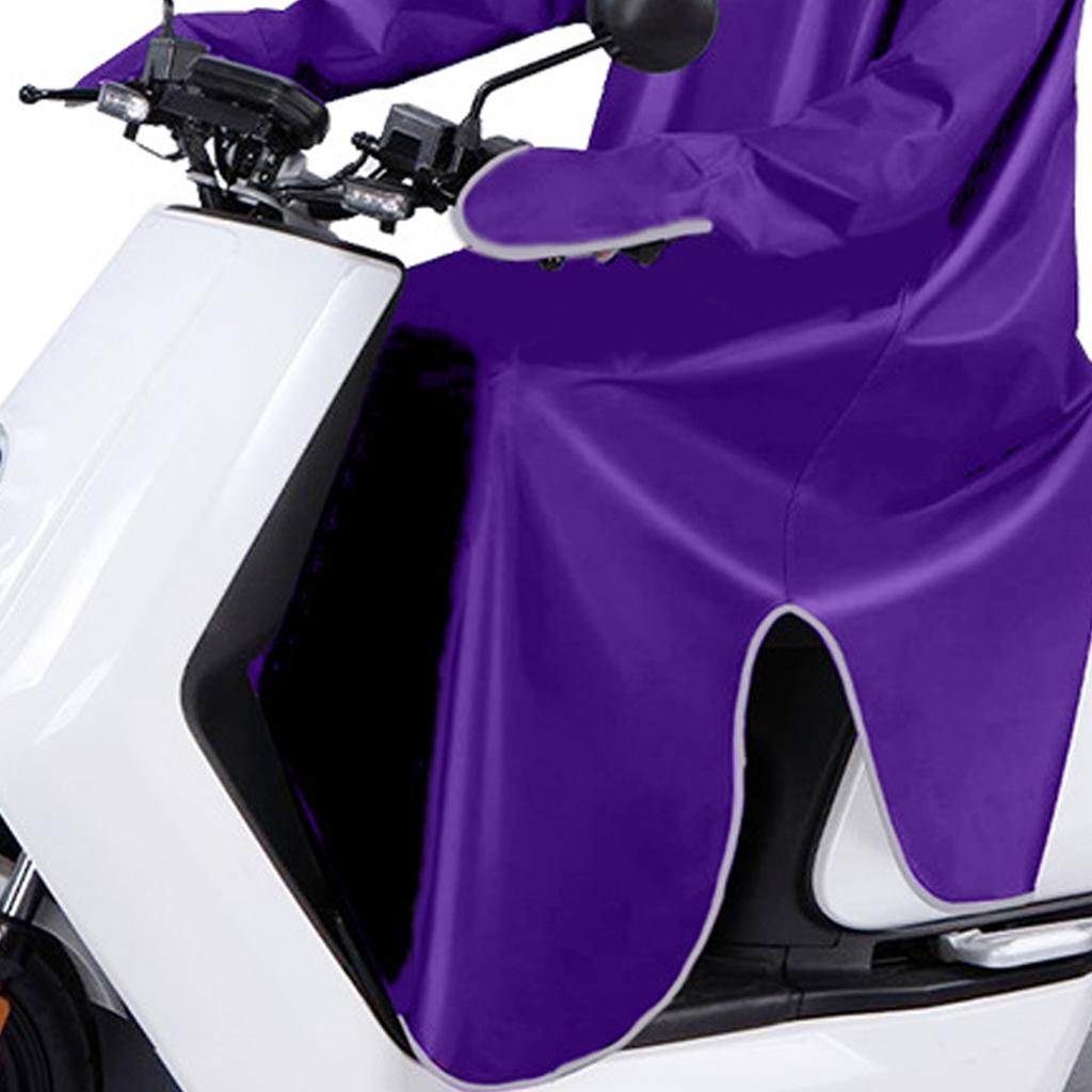 Electric Bike Raincoat Enlarged Protection Oxford Cloth Adults Sleeve Rain Poncho for Cycling Purple 5XL