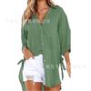 Women's New Style Lace-up V-neck Loose Shirt