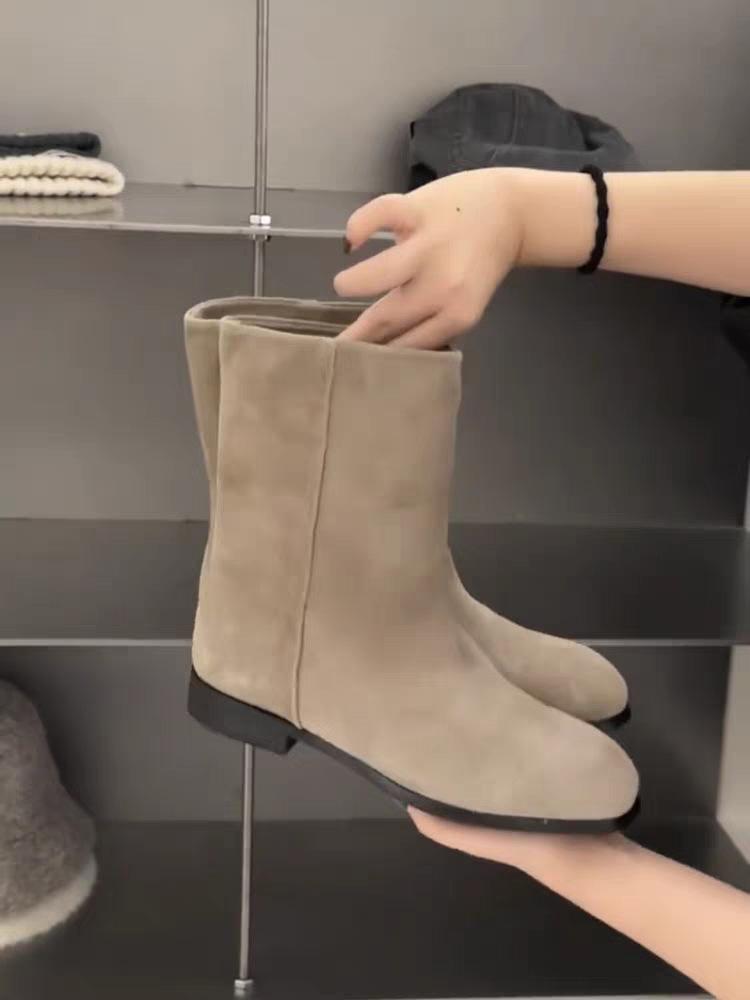 

Популярная версия~ 2025 новая корейская версия высококачественных замшевых коротких ковбойских сапог женские на плоской подошве супермягкие осенне-зимние одинарные сапоги 40 абрикосовый