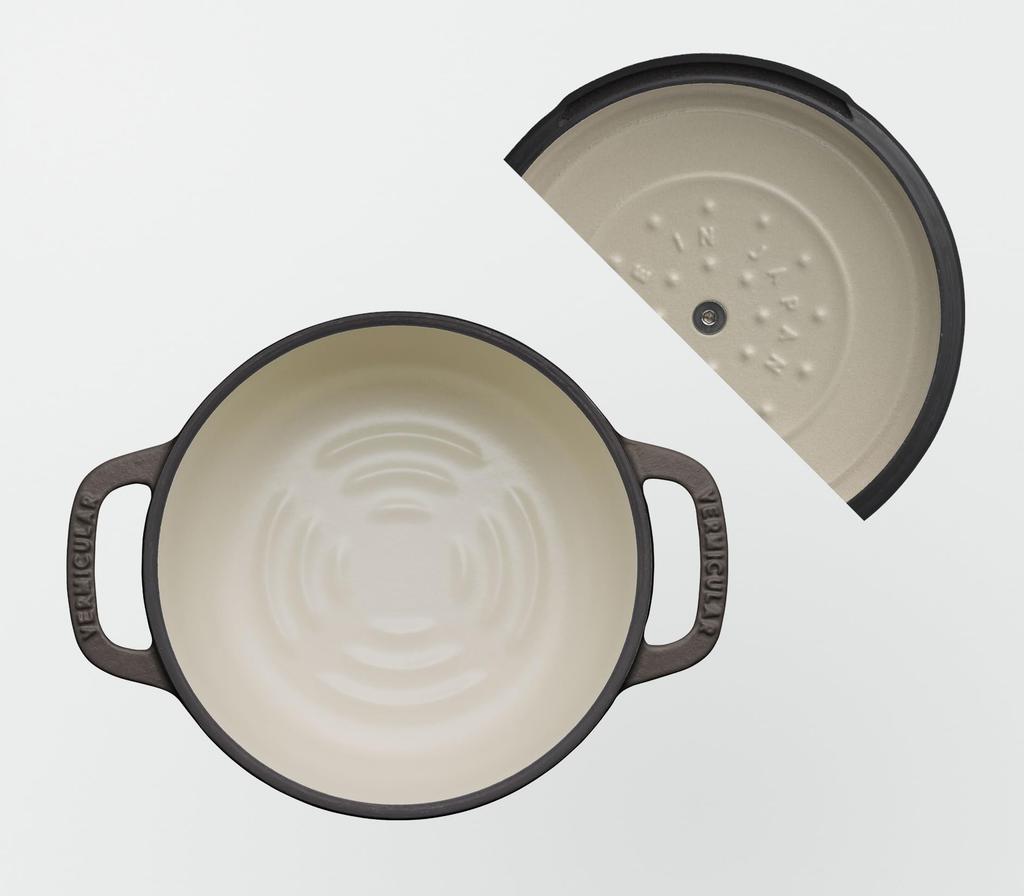 Vermicular Mini 14cm Hazelnut Brown Cast Iron Enamel Waterless Cooking and Includes Recipe Oven Pot 2 Mini Pot, Bakeware, Book, Self-Standing Lid,