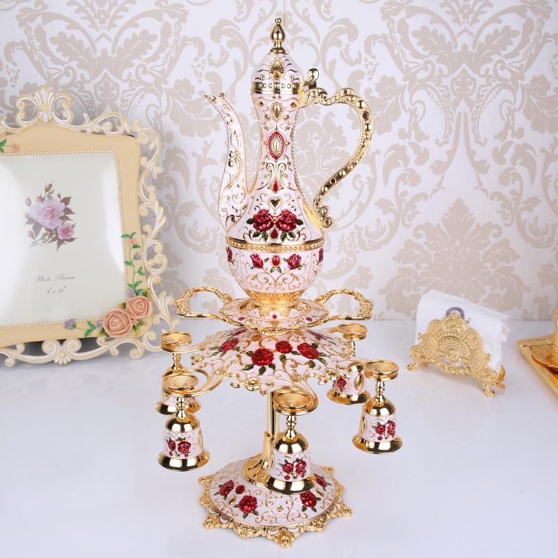 Haus Hotel Europäischer Weinkrug High-End-Geschenke Haus Hotel Sterlingsilber Weinkrug Teekanne Tassenhalter Set