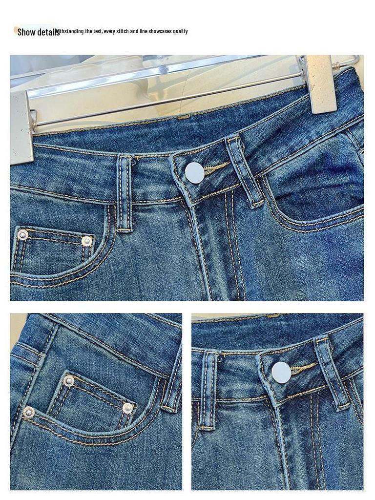 Pear Shape Women's High Waist Wide Leg Flared Jeans - Light Color, Spring/Autumn 2025, Floor-Length.