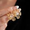 Zircon Hollow Grid Flower Earrings for Women 2025 Fashion Versatile Simple Temperament Stud Earring High-end Accessories