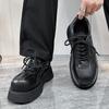 2024 new popular casual leather shoes spring and autumn versatile black trendy shoes high-end thick-soled derby shoes 20243-W
