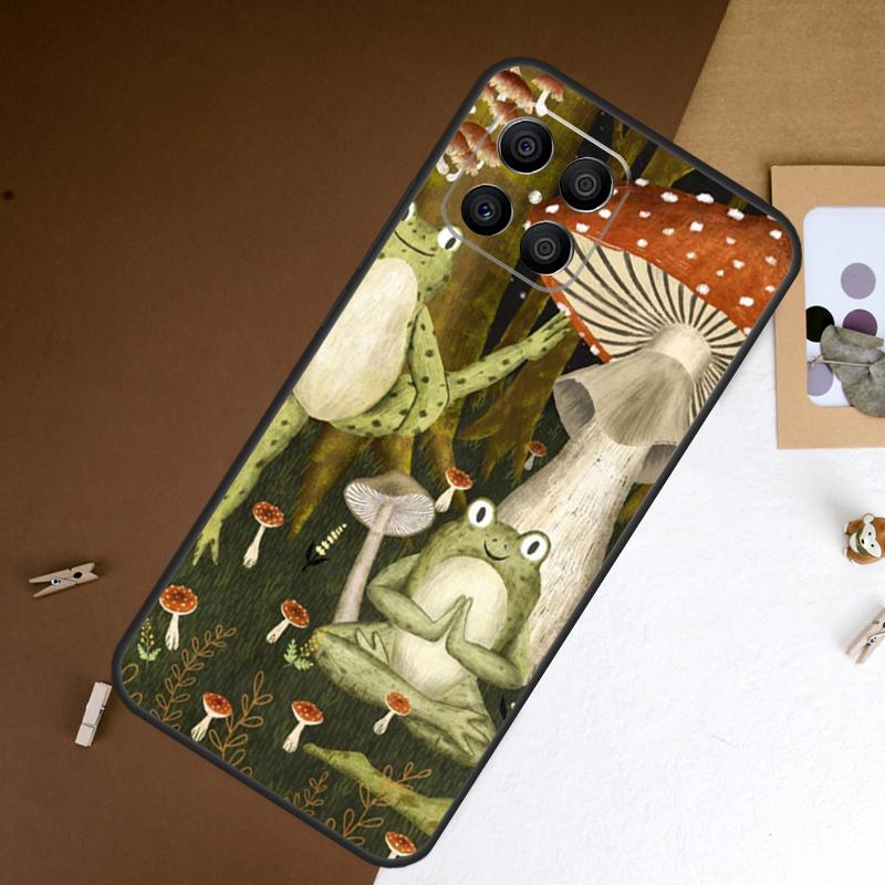 Vintage Retro Frog Mushrooms Phone Case For Honor 90 Lite 50 70 Magic 5 6 Pro 8X X6 X7 X8 X9 X8a X7a X6a X9b X9a Cover