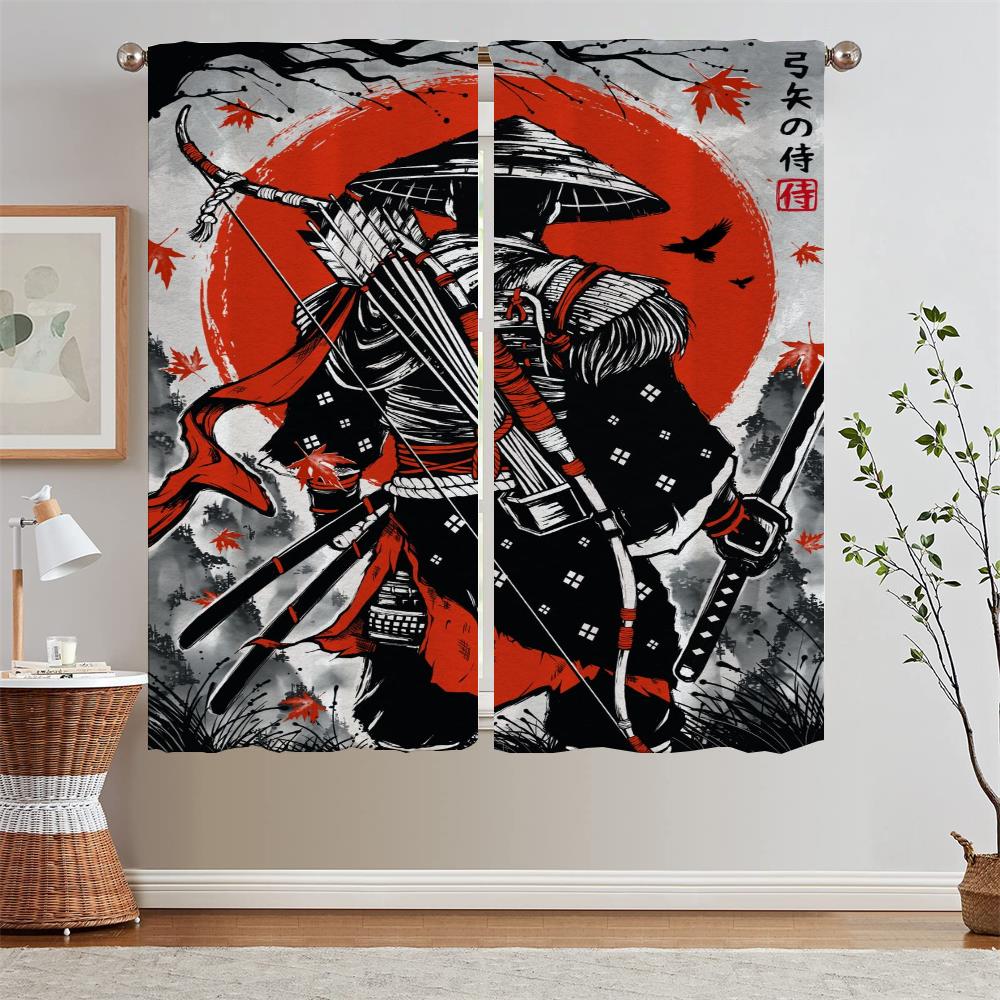 Japanese Samurai Cheap Things With Free Shipping for Home Interior Curtains for Living Room Blind Cover Curtain Tiebacks Blinds