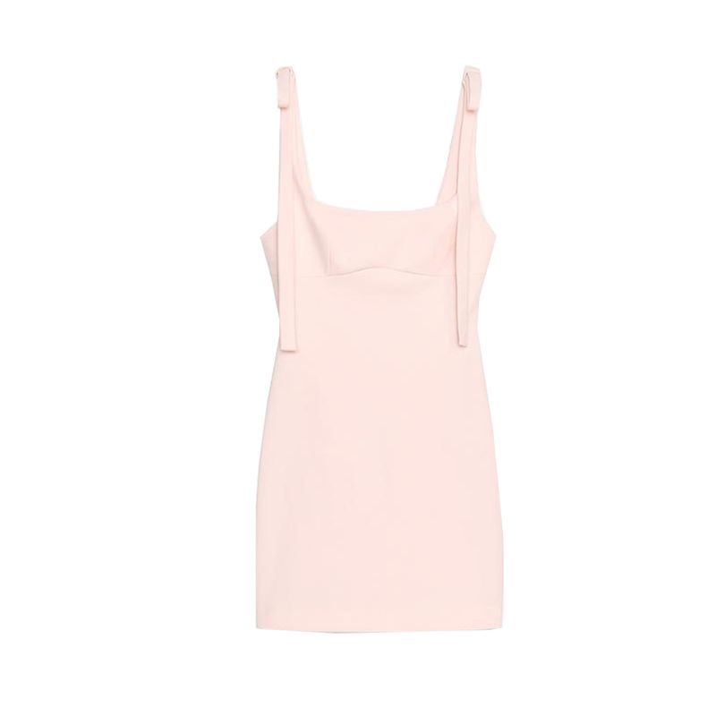 Summer New Product Women's Clothes Sexy Wind Square Collar Slimming Bowknot Decoration Short Elastic Dress 3122777