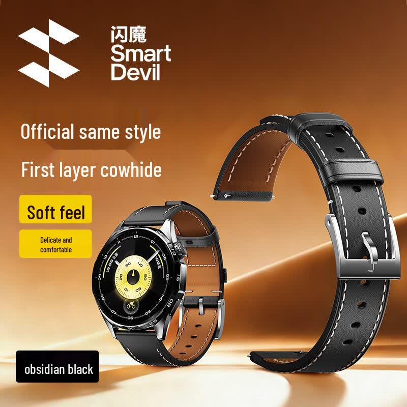 Shine Magic Top-Grain Leather Smartwatch Strap for Huawei Imitation Original
